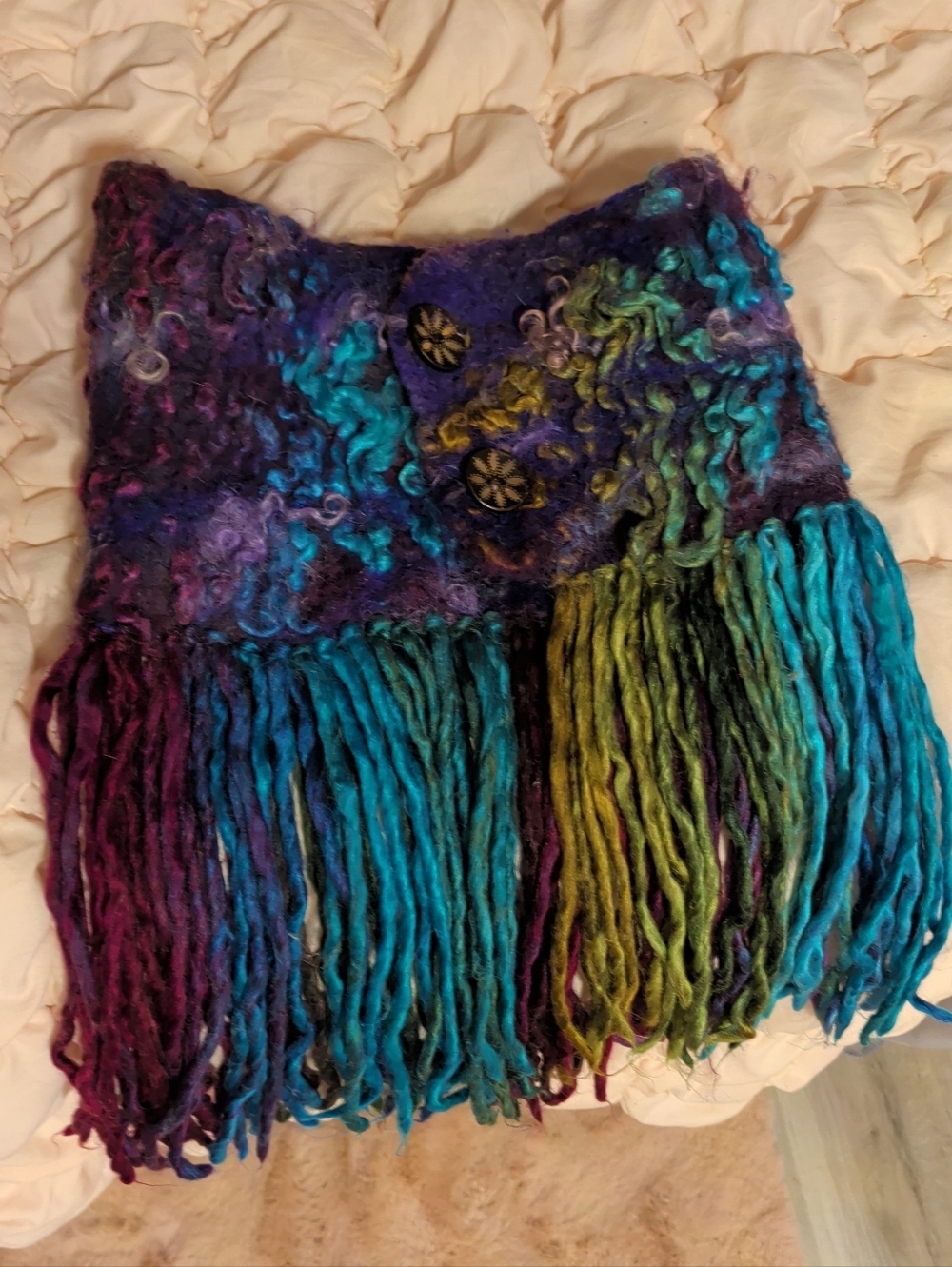 Artisan OOAK wool Felted Scarf